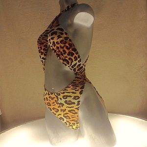 Vintage Frederick's of Hollywood cheetah monokini